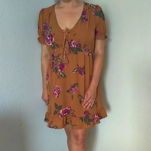 *SOLD* Xhilaration Mustard Floral Dress Size S